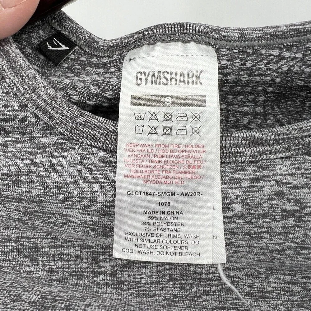 Gymshark Women's Cropped Activewear Top Tee Size S Small Gray - Picture 6 of 6